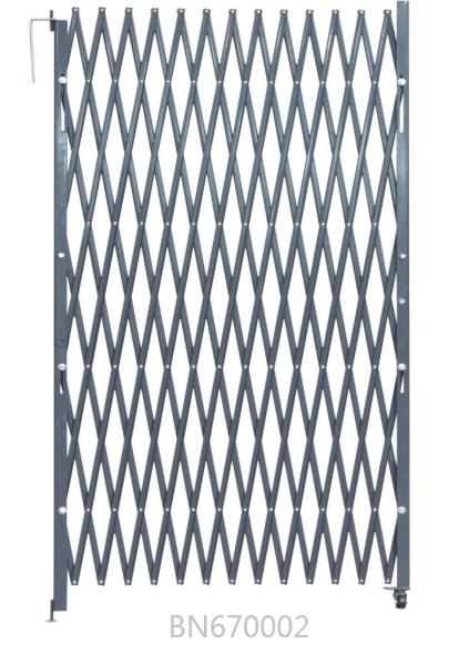 Cheap Riveted Expandable Metal Security Gate , Folding Scissor Gates With Bracket 5.5’ Open for sale