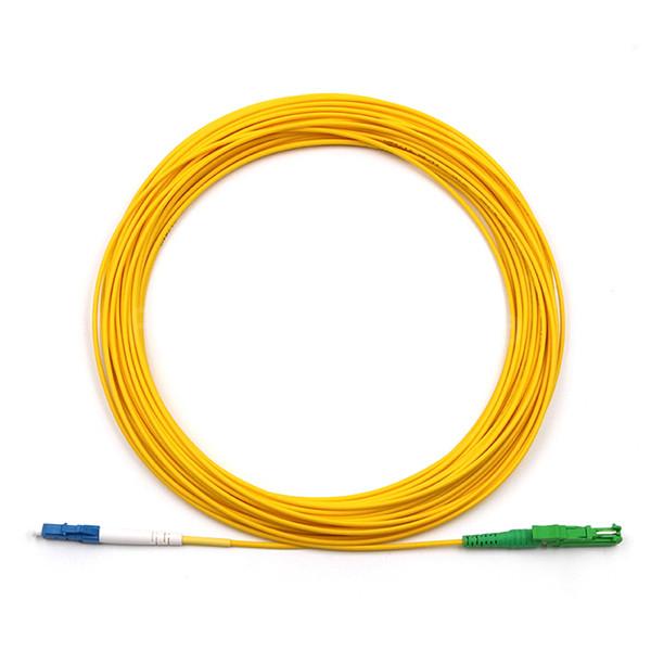 Cheap LC UPC to E2000 APC Patch Cord Simplex Fiber Optic Cable Single Mode OS2 OFNR 2.0mm for sale