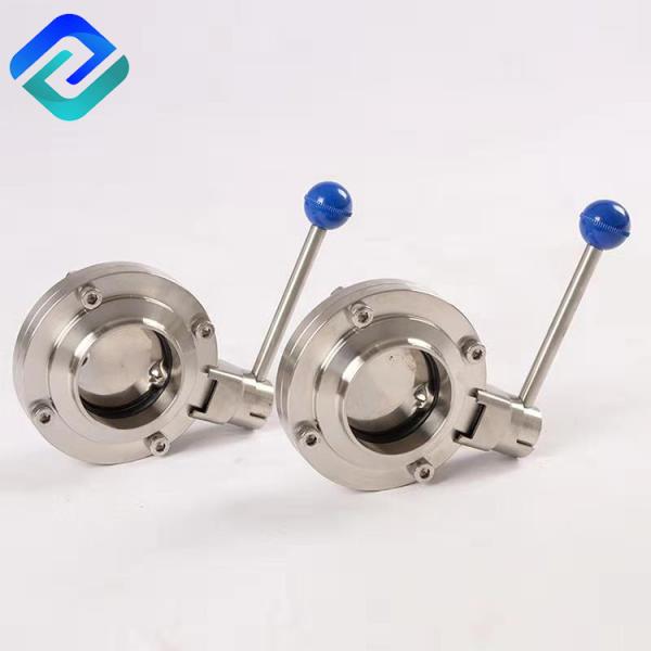 Cheap Pneumatic SS Butterfly Valve Pulling Handle Hygienic FPM Dn10 Rjt for sale