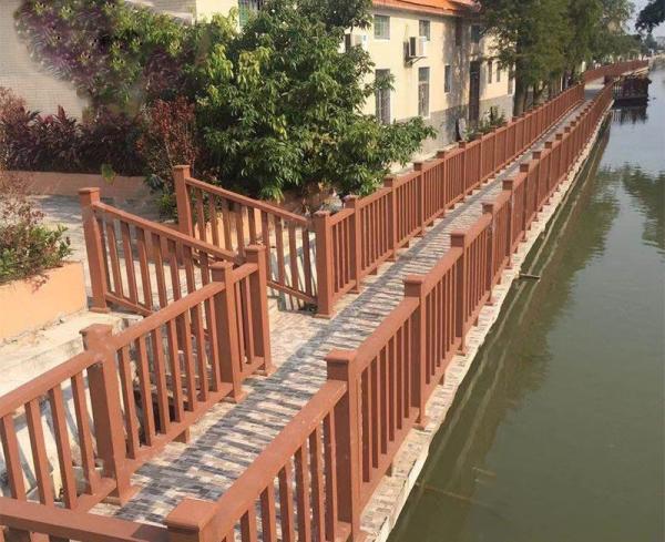Cheap Fireproof WPC Fence Panel Wood Plastic Composite Interior Board Tan Protective Railing For Riverside 200x120cm for sale