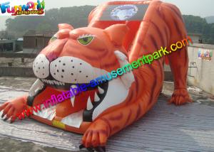 China Popular Giant Tiger Inflatable Slide , Huge Inflatable Dry Slide With PVC Vinyl on sale