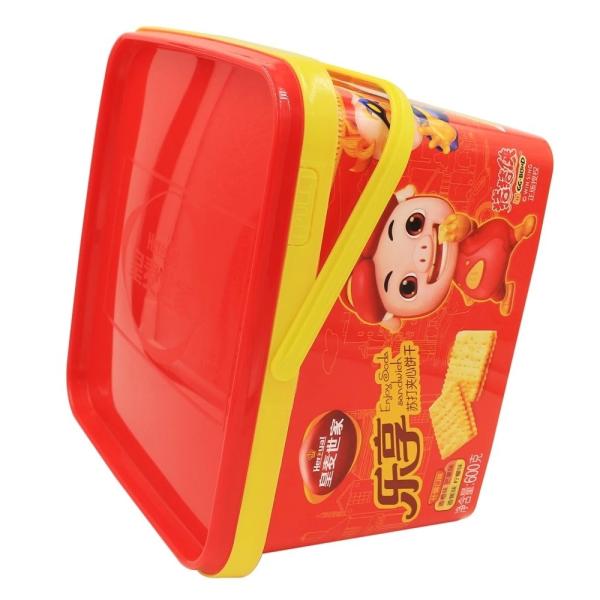 Cheap Square Biscuit Disposable Plastic Containers 2.5L In Mold Labeling for sale