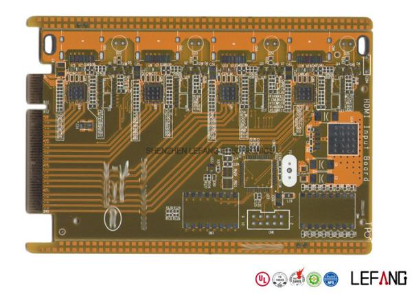 Cheap LF HASL 4 Layer Multilayer PCB Board HDMI Input Board Yellow Solder Mask for sale