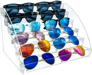 China Tabletop Holder Sunglasses Display Stand Clear Eyewear Storage Tray 6 Layer on sale