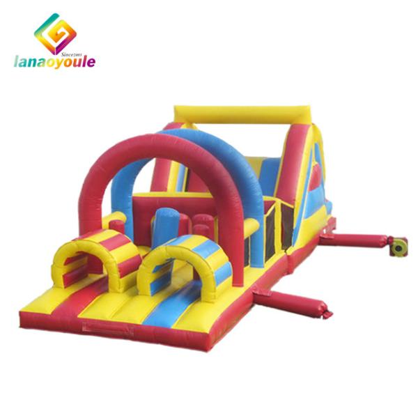 Cheap Tarpaulin Inflatable Obstacle Course 14*3.5*3.5m Wear Resistant 1 Year Warranty for sale