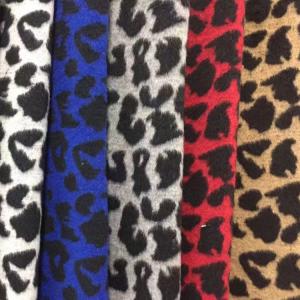 Best Red Green Zebra Leopard Tweed Wool Fabric Knitted 150CM Width wholesale