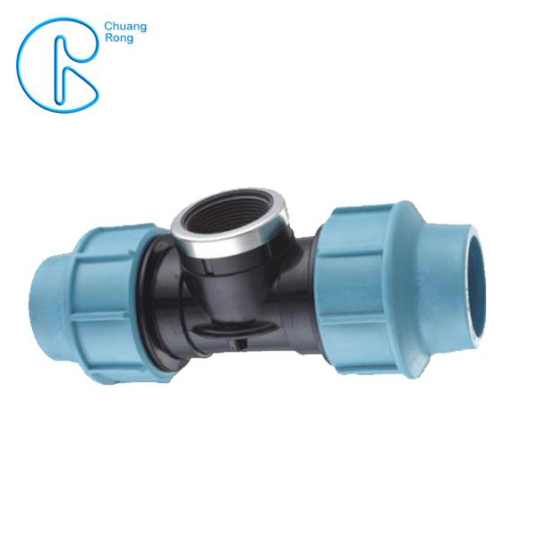 Cheap 1 / 2 '' To 4 '' Female Thread PP Compression Tee With Ring Nut High Mechanical Resistance for sale