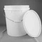 China Round Paint Bucket 25L Plastic White Pail for sale