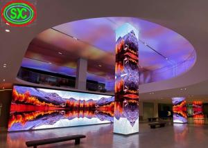 China P4 indoor fixed full color column led display , round digital clear led display on sale