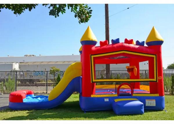 Cheap Attractive Inflatable Bouncy Castle With Slide With Printing For Kids for sale