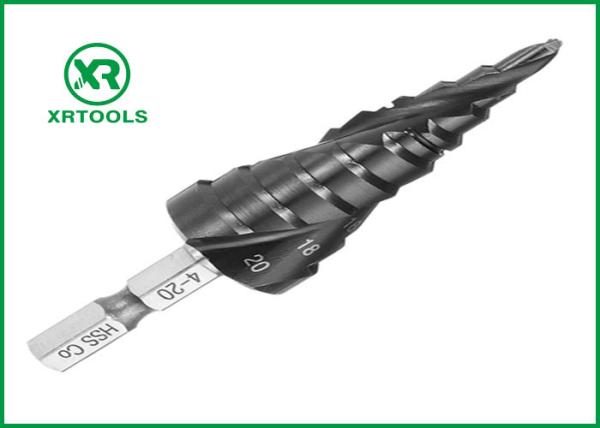 Cheap Black Finished HSS Step Drill Bit , Titanium Step Drill Bit For Metal Sheet for sale