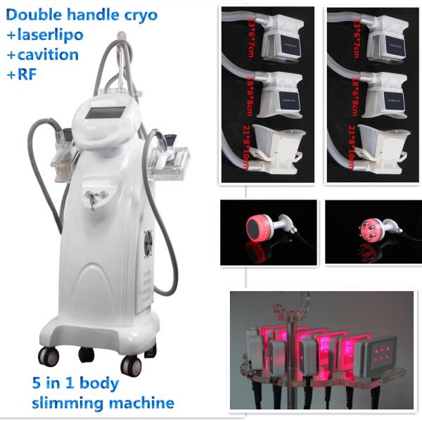 Cheap double handle cryolipolysis +laserlipo+cavitation+RF body slimming Machine for sale