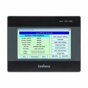 Best Coolmay 4.3 Inch HMI PLC All In One RS232 RS485 support Modbus RTU protocal Ethernet optional function plc controller Temperature Humidity Programmabl wholesale