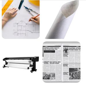 China Small Roll 80g A0 White CAD Inkjet Plotter Paper Printable on sale