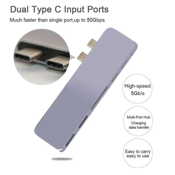 Cheap Newest Type-C USB C Hub Macbook Pro  Thunderbolt 3 Dock, HomeSpot Aluminum USB Hub for 2016/2017/2018 MacBook Pro for sale