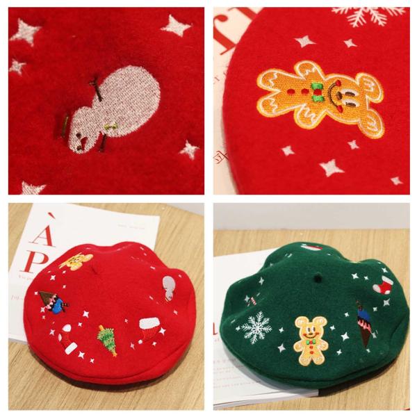 Solid Color Beret Cap Hat Eco Printing Polyester Wool Material