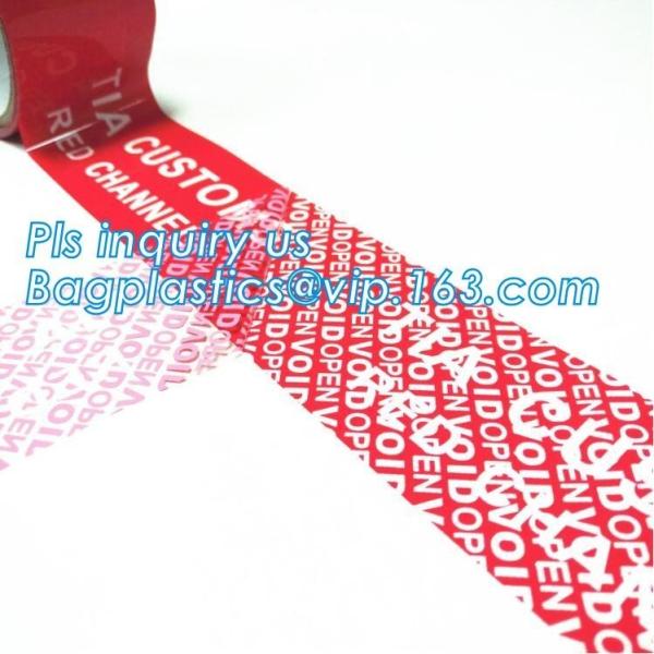 Cheap Security Seal anti-counterfeiting tapes void carton packing tape,Serial Number Security Sealing VOID OPEN Tape bagease for sale