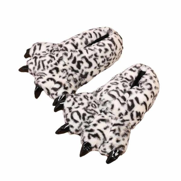 Cheap Home Lifelike Leopard Printed Plush Warm Fur Shoes for sale
