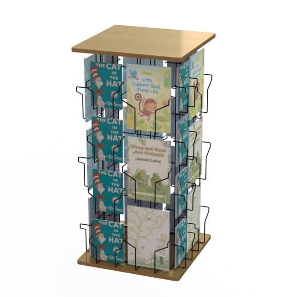 Cheap KD Construction Spinner Rack Display Stand With 4Sides for sale