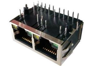 ARJM12A1-811-AB-CW2 Multi - port  RJ45 1X2 Tab Down 5G Base-T Shielded