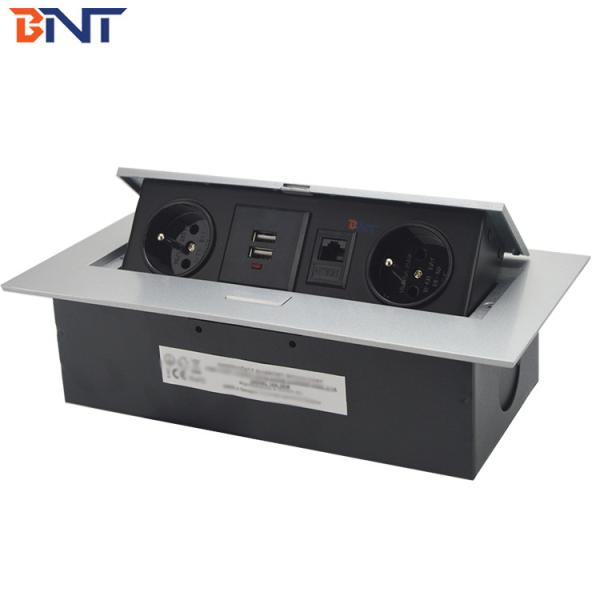 Cheap Keep Product In Stock Tabletop Ppop Up Power Data Outlet Square Button With USB Charger for sale