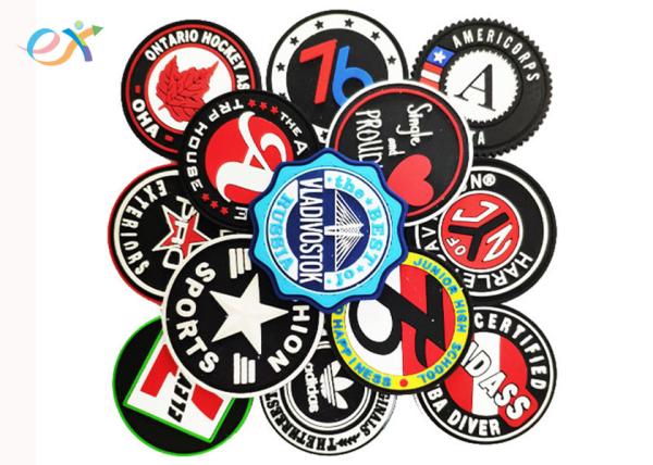 Cheap Custom Logo Silicon Pvc Rubber 3d Patch Round Shape For Garment for sale