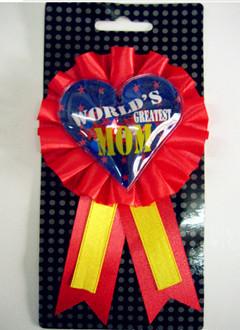 Cheap rosette, pin button, button badge, Award Ribbon Rosette With Button Pin for sale