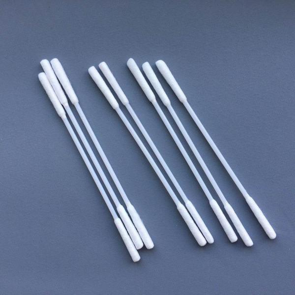 Cheap Multipurpose Cotton Cleaning Swabs Double Flat Heads Polyester Stick Material for sale