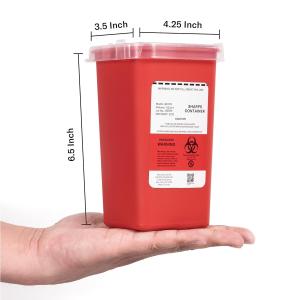 Best Sharps Container for Home Use 1 Quart (1-Pack) | Biohazard Needle and Syringe Disposal | Small Portable Container wholesale