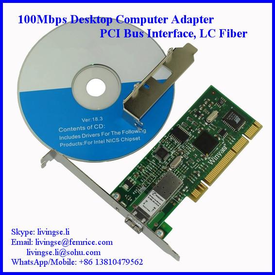 Cheap Femrice 100M Desktop Computer Adapter Intel 82559 Chipset, PCI Bus Type, LC Fiber, FM559FX-LC for sale