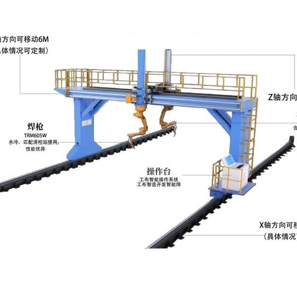 Cheap Intelligent Welding Robot System With Gantry 7th 8th 9th Axis 2 Robots Smart Vision Welding For Steel Structur for sale