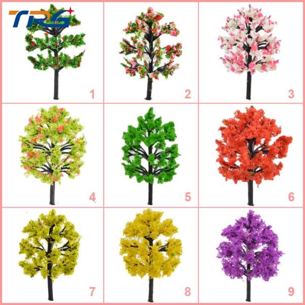 Cheap multy colors 4cm-12cm height architecture scale model coloful trees for model making  train layout for sale