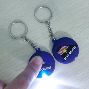 Promotional 2d Hello Kitty Shape Led Keychain / Mini Keychain Led Light With Soft PVC Case