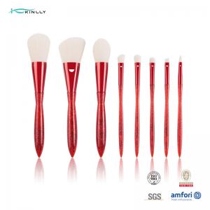 Best Red Plastic Handle Professional Makeup Brush Kits Aluminium Ferrule Cosmetic Brush Set wholesale