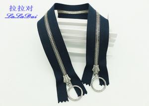 China Euro Teeth Two Way Open End Metal Jacket Zippers 26 Inch Black Tape 10 # Customized on sale
