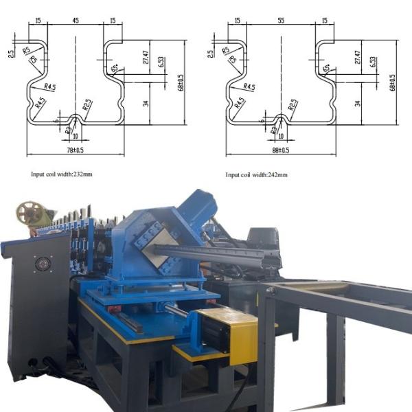 Cheap Pallet Rack Uprights / Upright Rack Roll Forming Machine Safe for sale