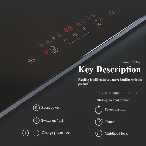 Cheap Three Burner Built In Induction Hob Cooktop 6100W Touch Control for sale