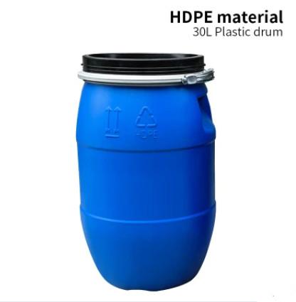 Cheap Chemical HDPE Plastic Container 30L Heavy Blue Plastic Drum Round for sale