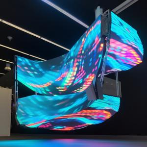 China Smooth Flexible LED Screen Display Panel Indoor Irregular LED Display on sale