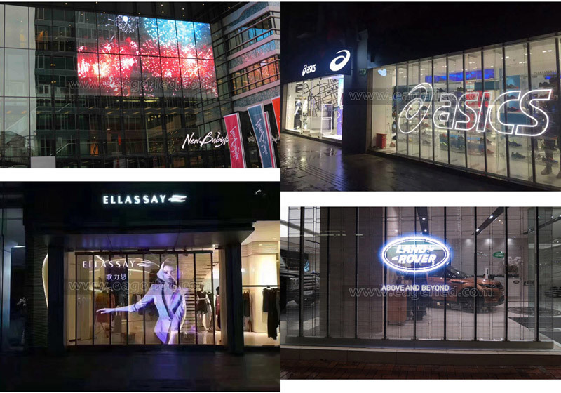 Full Color Transparent Led Screen For Window Advertising , Glass Display Screen