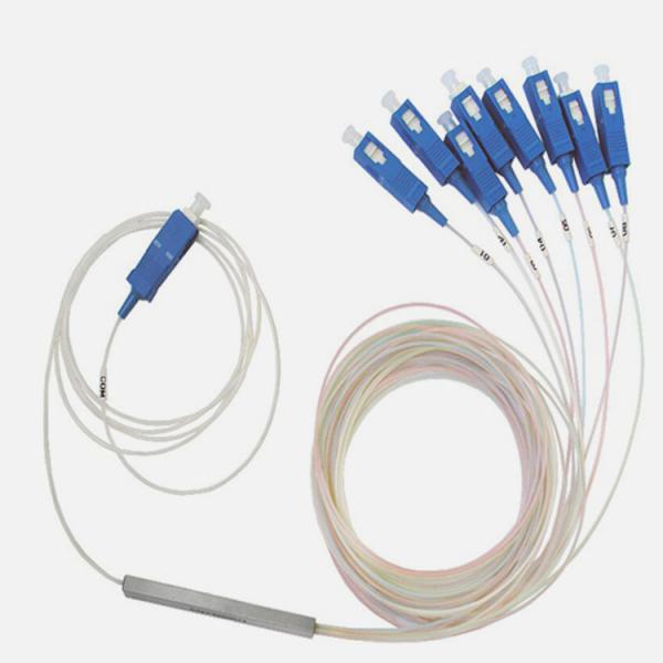 Cheap Various coupling ratio 1 × 8 PLC SC Fiber Optic Splitter combines or splits power for sale