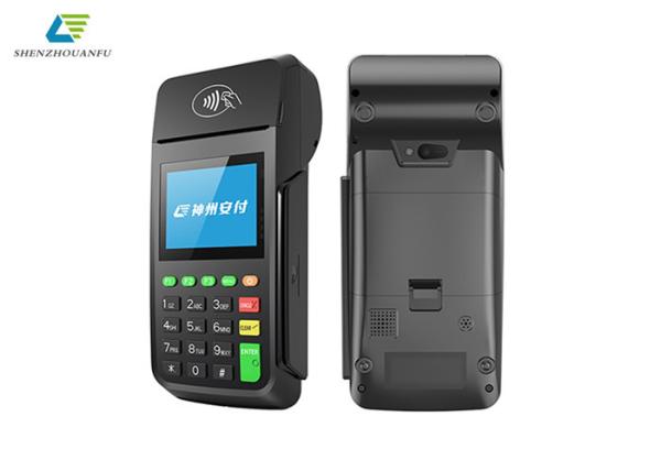 Cheap 60 Hz Android Mobile Pos Terminal Black Color With Card Reader for sale