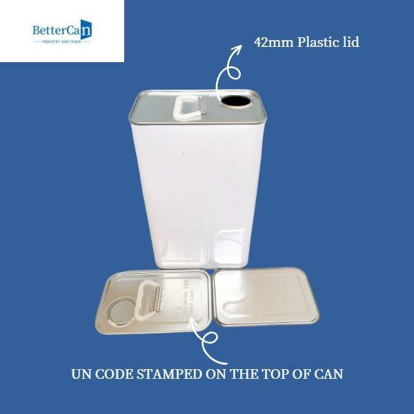 Cheap Empty Industrial Paint Tins 4 Litre Rectangular Tin Containers for sale