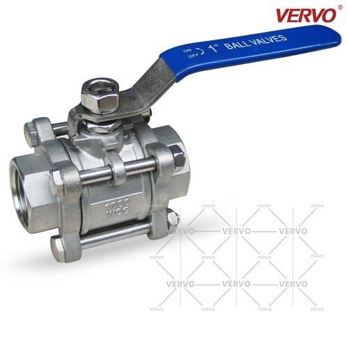 Cheap DN25 3pcs Ball Valve 1 Inch 1000wog Fnpt Cf8 DN25 Floating Type Ball Valve Three Piece Ball Side Entry Type for sale