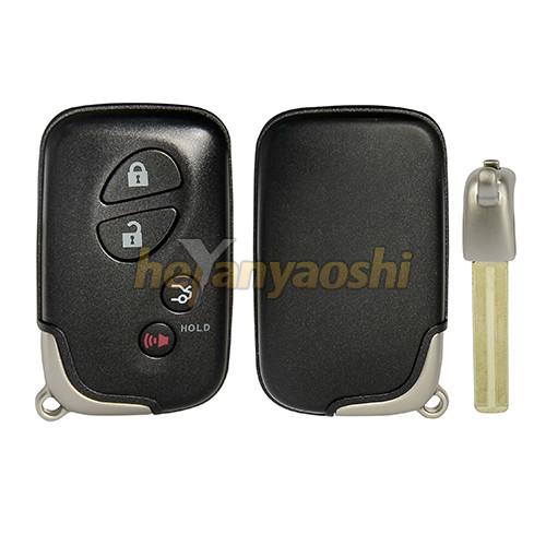 Cheap Lexus 4 Buttons Smart Key Shell with Emergency Key Insert for sale