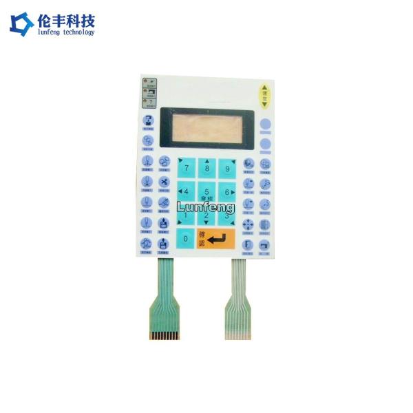Cheap Polyester Membrane Switch Keypad , Two Circuits ZIF Connector Membrane Key Pad for sale