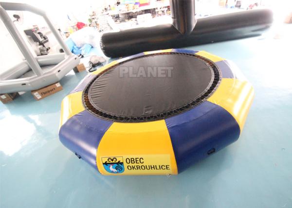 Cheap 3m Kids Inflatable Water Games Floating Trampoline With Ladder for sale