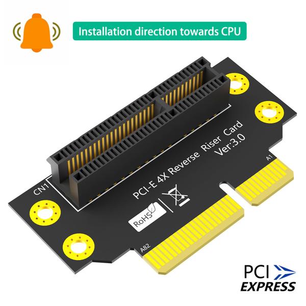 Cheap Reverse 90 Degree PCI-E 3.0 4X Slot To PCIe X4 Adapter Riser Card For 2U Server Case for sale