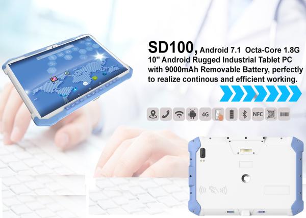 Cheap 4G LTE Ruggedized Android Tablet IP67 NFC Barcode Scanner Bluetooth IPS Screen for sale
