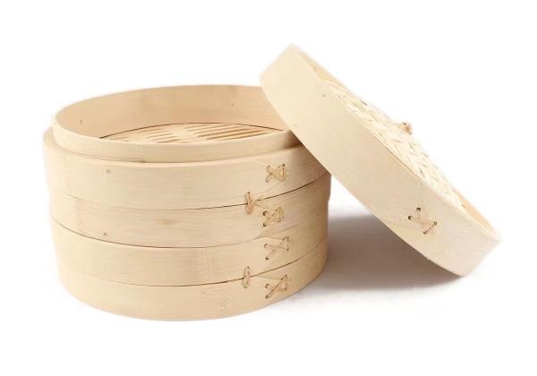 Cheap Custom Dim Sum Bamboo Steamers , Two Tier Bamboo Steamer Kitchen for sale